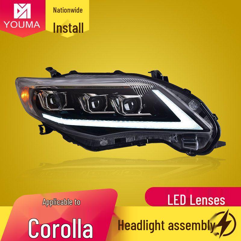 Toyota Corolla 2011-2013 LED Headlights with Dynamic Daytime Running Lights and Flowing Turn Signals.