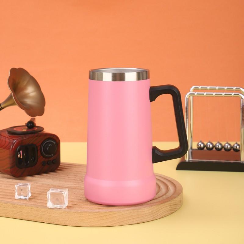 Stainless Steel Vacuum Insulated Mug With Handle 24oz Large Capacity Travel Cup Home Office Outdoor Use
