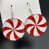 Retro Christmas Reindeer Wood Earrings - Long Festive Design