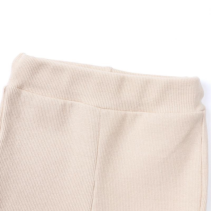 Spring and Autumn Girls' Elastic Pit Strips Fashion Retro Bell Bottom Pants Versatile Pants Pit Strips Underpants Trendy