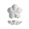 Flower Ceramic Catchall Tray, Trinket Jewelry Plate Dish for Rings Glasses and Small Essential with Glazed Finish