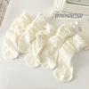 Cotton Ruffles Ankle Socks Women Lolita Cute Kawaii Korean Stocking Girl Spring Black White Middle Tube Japanese Sox