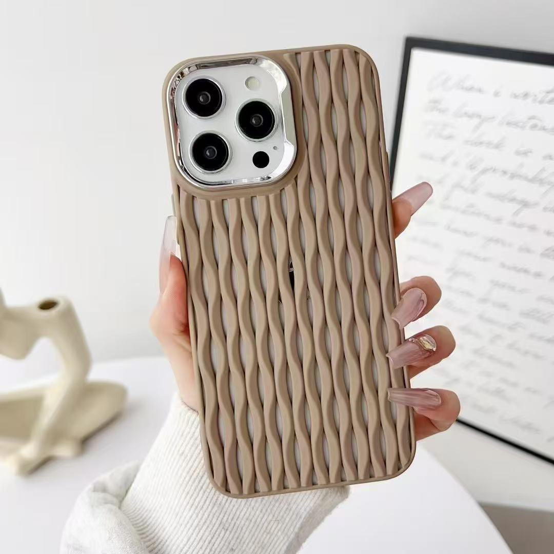 

Гальваническая рамка, подходящая для iPhone16p, гофрированный корпус Apple 15/14, дышащий корпус с рассеиванием тепла, защитный чехол от падения Apple 16Plus