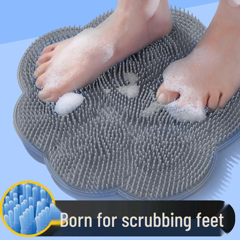 Shower Foot Scrubber Mat with Suction Cups - Lazy Person's Foot Brush and Back Massager