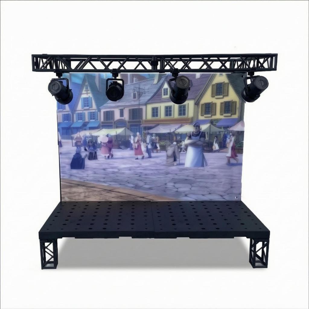 Display Stage with Lights DioramaStyle Figure Modular for Collectors, Photographers,