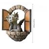 Dragon Garden Decoration Resin Statue Fairy Gate Courtyard Art Outdoor and Garden Door Opening Dragon Wall Carving Decoration (Door Opening)