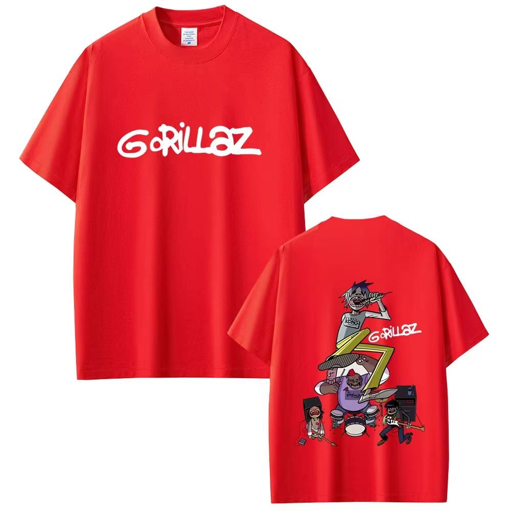 Rock Band Gorillaz Graphic Tshirts Men Women Vintage Fashion Casual Streetwear Unisex High Quality Soft Cotton T Shirts Tops