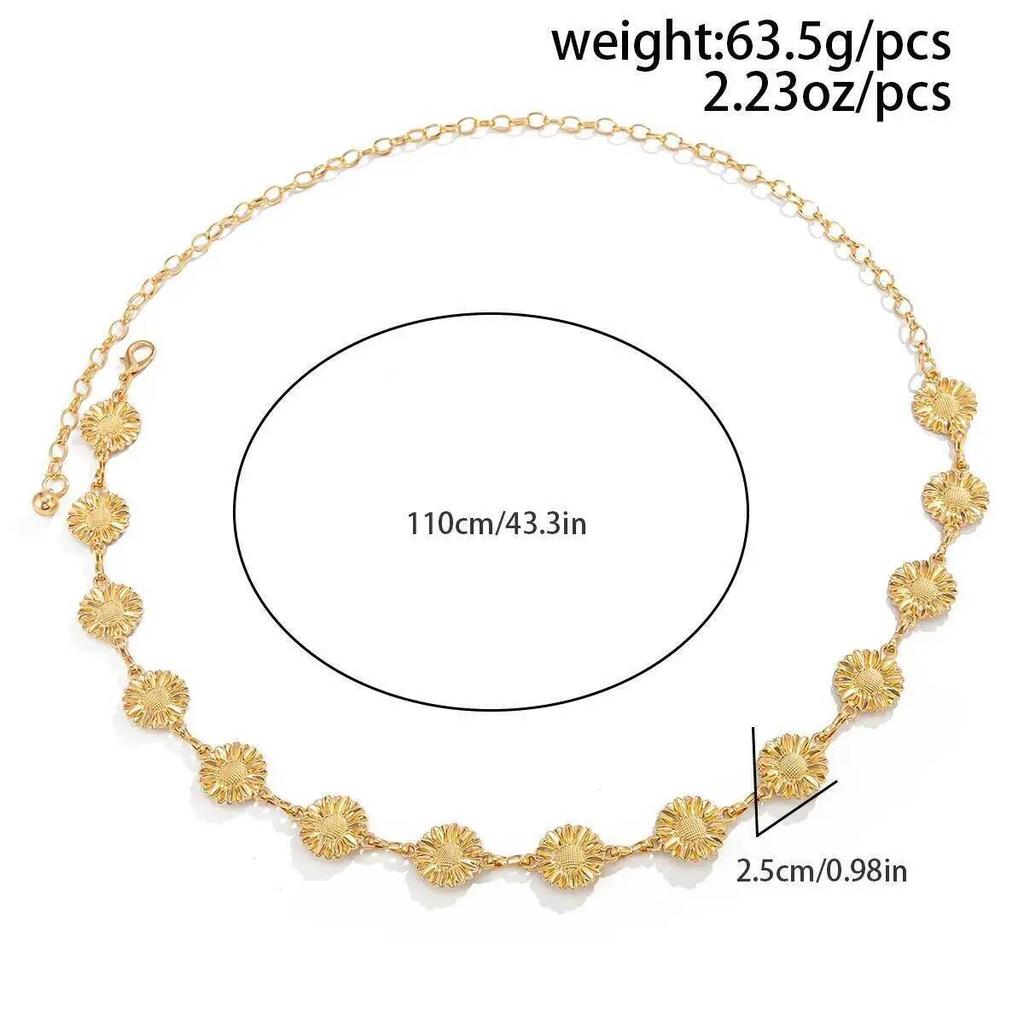 SHIXIN Trendy Small Daisy Flower Metal Belly Waist Chain Women Gold Color Boho Summer Beach Bikini Body Belt Chain Body Jewelry