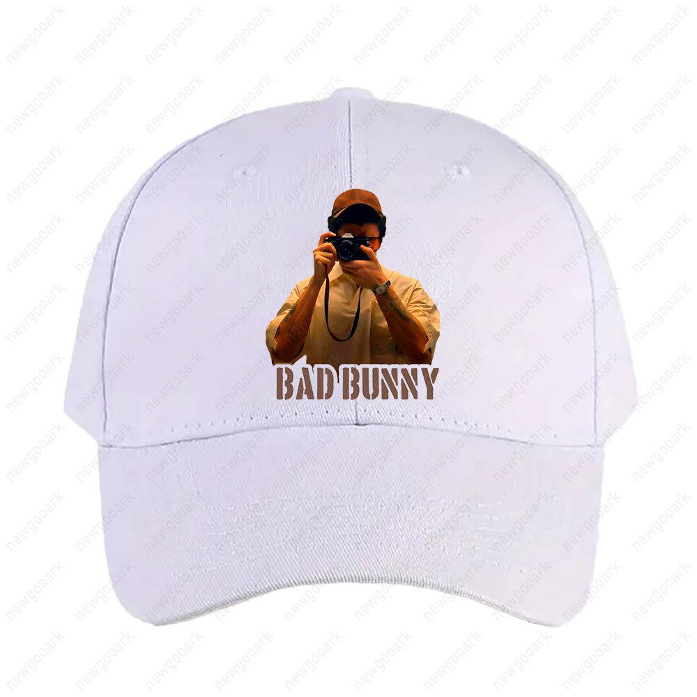 BAD Bunny Hat Women Unisex Adult Peaked Hat Fashion Casual Adjustable Printed Baseball Caps Trucker Cap