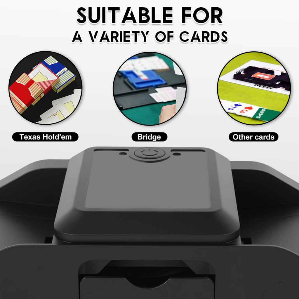 Automatic Playing Card Shuffler Smart Double Mode Electric Shuffler Machine USB Charging Dual Power Supply Auto Poker Machine