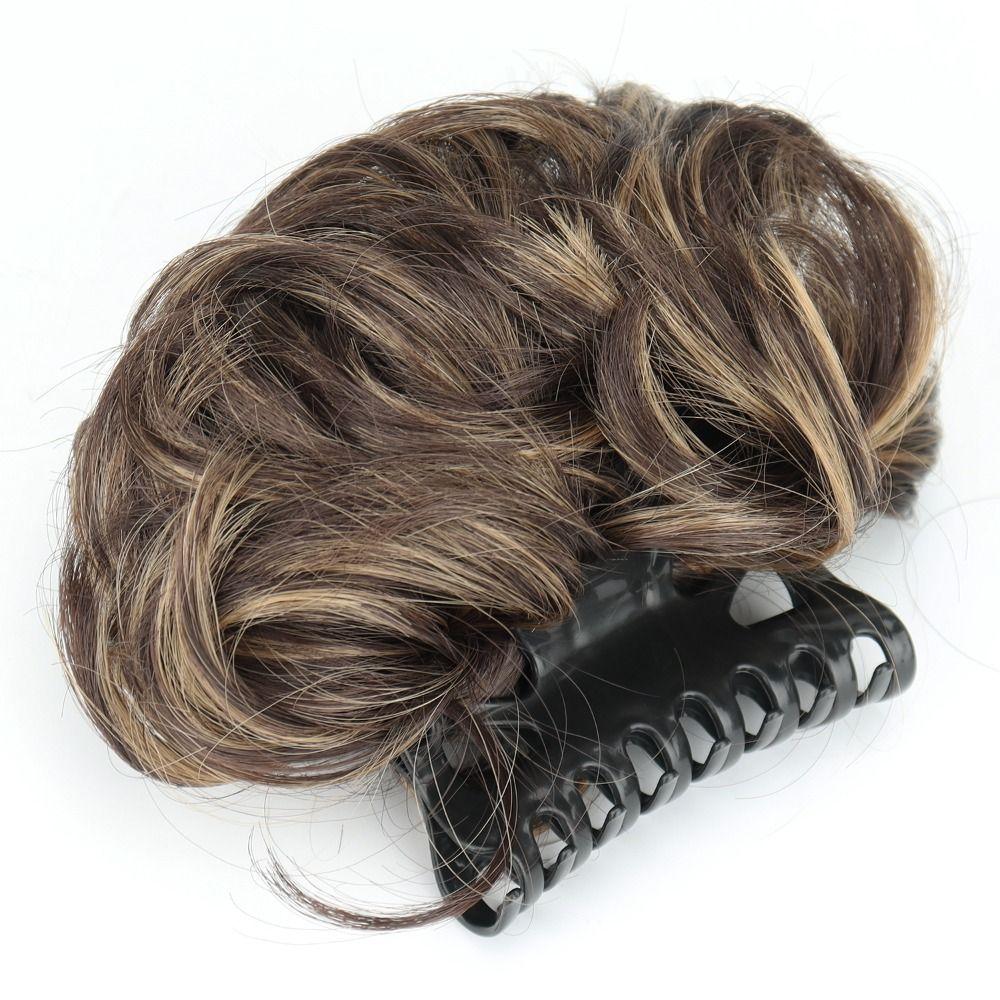 Updo Synthetic Wavy Hair Bun Hair Extensions Claw Clip On Donut Chignon  for Women Girls