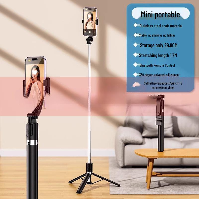 Foldable Bluetooth Selfie Stick & Tripod with Remote Control - Portable for Travel