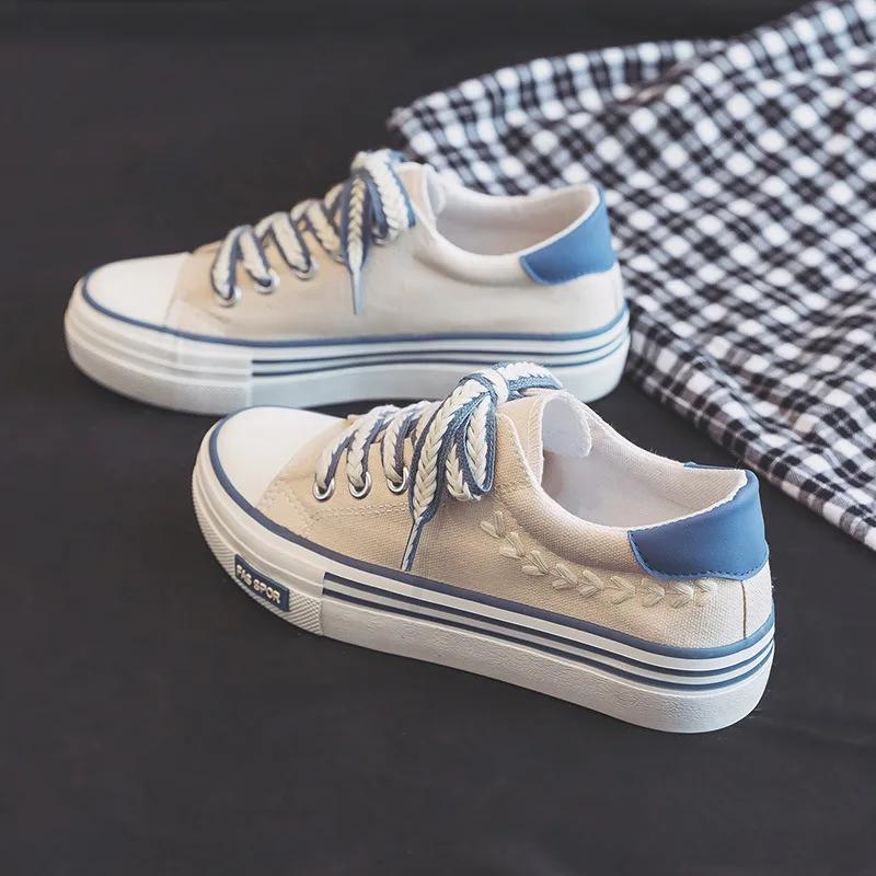 

Fashion Women Outdoor Trainers Platform Canvas Shoes Height Increasing Chunky Sneakers Young Girls Outdoor Training Women Casual Shoes 35