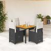 VidaXL Garden Bistro Set 5 Pcs Cushions Black Poly Rattan 3276976
