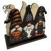Ghost Napkin Stand Halloween Wood Holder, Pumpkin Black Cat Gnome Dispenser, Funny Holder Spooky Standing Tissue for Holiday Kitchen Dining Room Decor