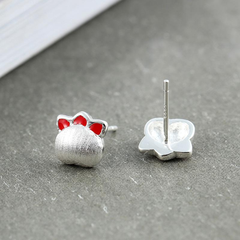 New 925 Silver Hoop Earrings Clip Matte Circle Geometric Punk For Women Girl Gift Jewelry