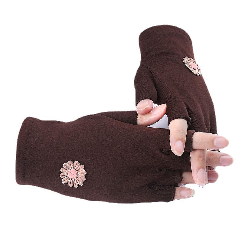 Women's Fleece Fingerless Gloves: Korean Style, Warm for Autumn & Winter, Elastic, Perfect for Driving, Cycling, and Dancing.