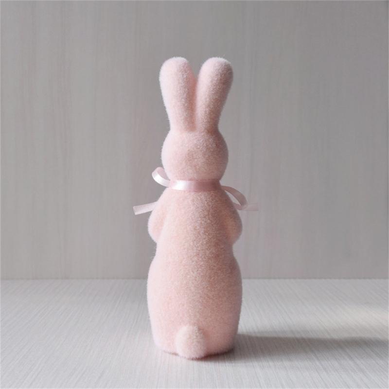 Holiday Decoration Soft Touching Bunnies Figurines Color Option Rabbit Ornament for Home and Party Table Decoration 1PC