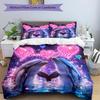 3PC Custom Name Dolphins Love Sparkle Bedding Set Duvet Cover Closure Includes 1 Duvet Cover & 2 Pillowcases for Bedroom