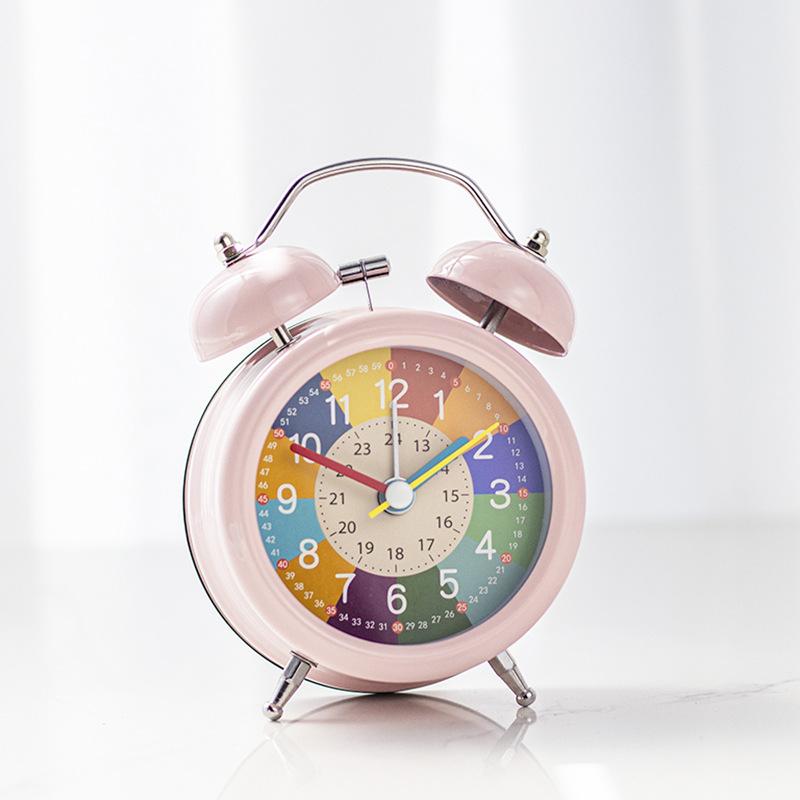 Carregamento Educação Infantil Relógio Despertador Pequeno de Metal Infantil Menina Menino Mesa Relógio para Acordar Uso Estudantil Relógio de Aprendizagem Especial