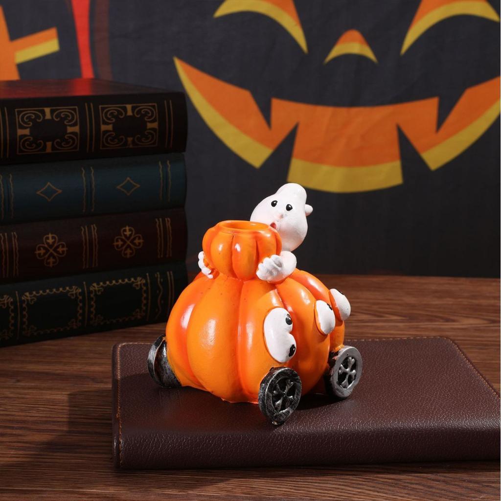 Resin Pumpkin Statue Resin Sculpture Versatile Photo Prop Pumpkin Figurine Ornament For Mantels Windowsills Bookshelves Desks,