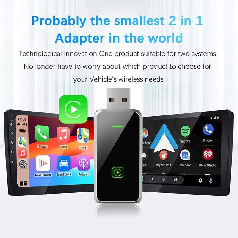 

Carplay Wireless Adapter Android Auto 2in 1 Smart Dongle 5G WIFI For iphone Android Phone For BMW 1 Series E81 E82 E87 E88 F20 чёрный