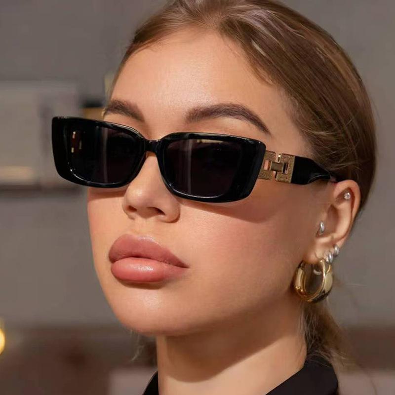 Sunglasses with Chain Square Fashion Shades for Women Men