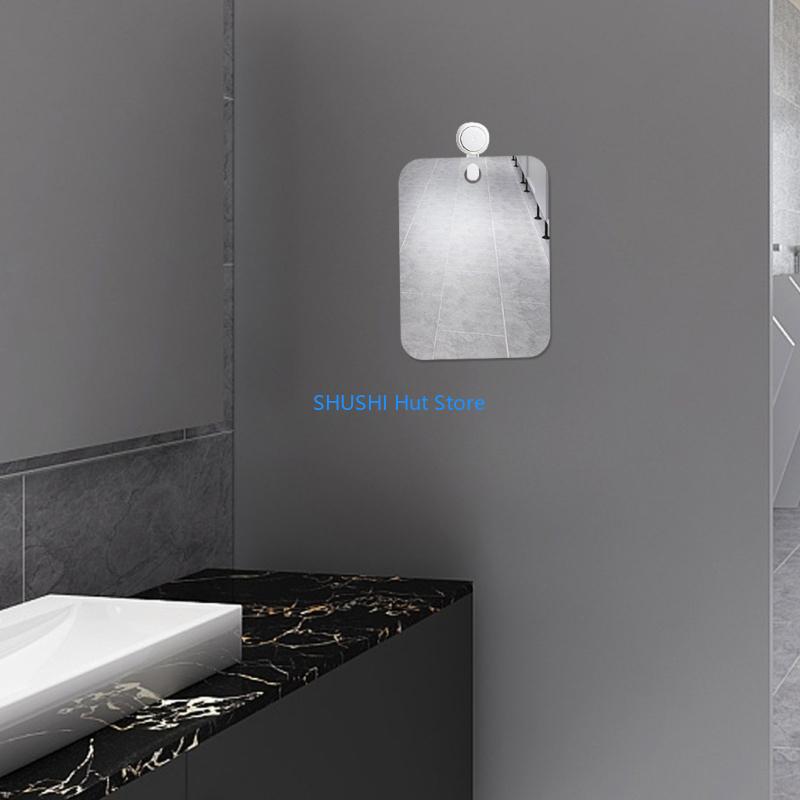 Acrylic Shower Shave Mirror Portable Hangable Shaving Mirror Wall Hanging D57B