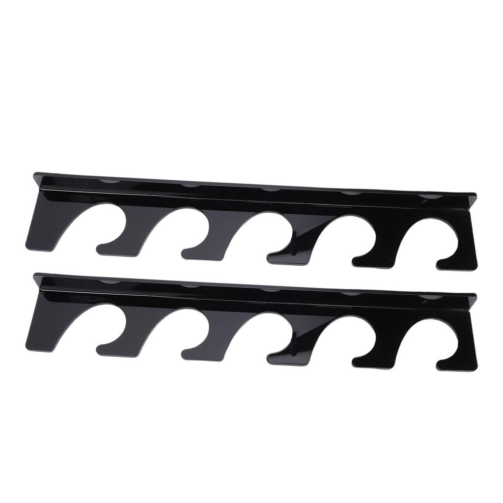 2pcs Fishing Pole Holders for Garage Wall Mounted Fishing Rod Racks Storage Hold 5 Rods Black,Fishing Pole Storage Rack, Organiser with