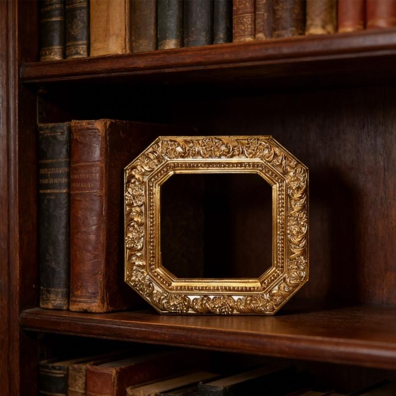 Small Antique Resin Picture Frame Victorian Rectangular Oval Jewelry Display Photo Frame for Weddings Party Decors