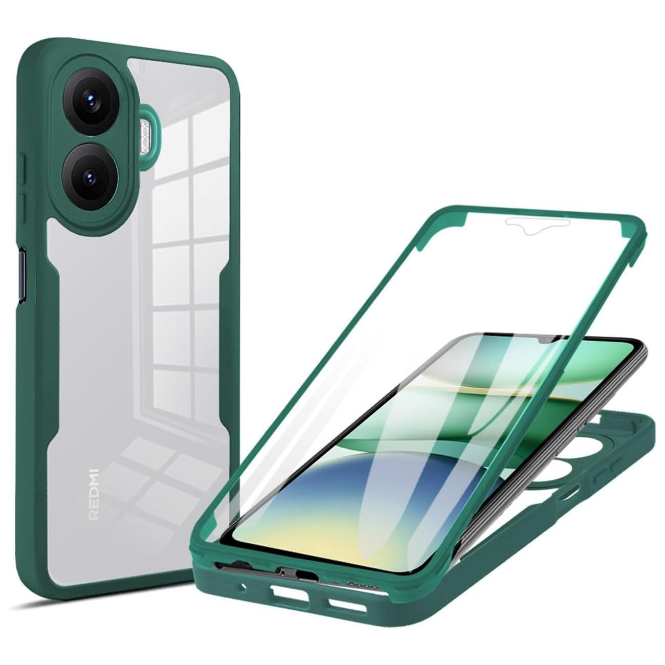 

Противоударный чехол с полной защитой корпуса для Xiaomi Poco F7 5G, защитная крышка, защитная пленка для экрана, Fundas Coque Capa Poco F7 зелёный