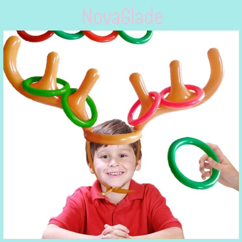 Inflatable Reindeer Horn Hat Toss Game For Christmas Party Fun And Family Engagement