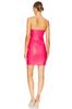 Sexy Dress Women's Handmade Formal Stylish Party Pink Lambskin Leather Genuine