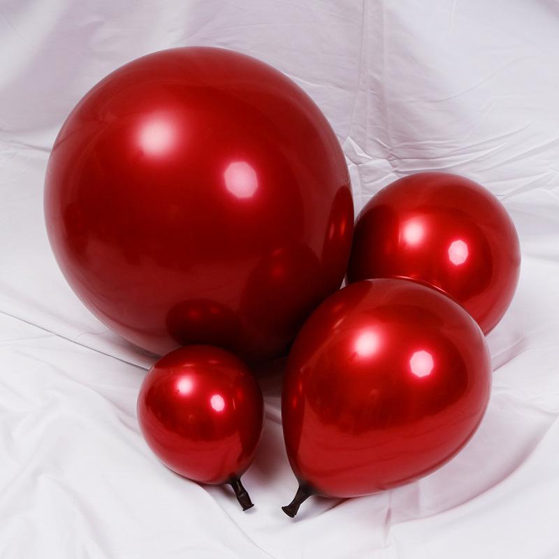 Double-Layer Cherry Red Party Balloons (5", 10", 12", 18", 36")