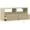 TV Wall Cabinet with LED Lighting Sonoma Oak 100 x 31 x 45 cm