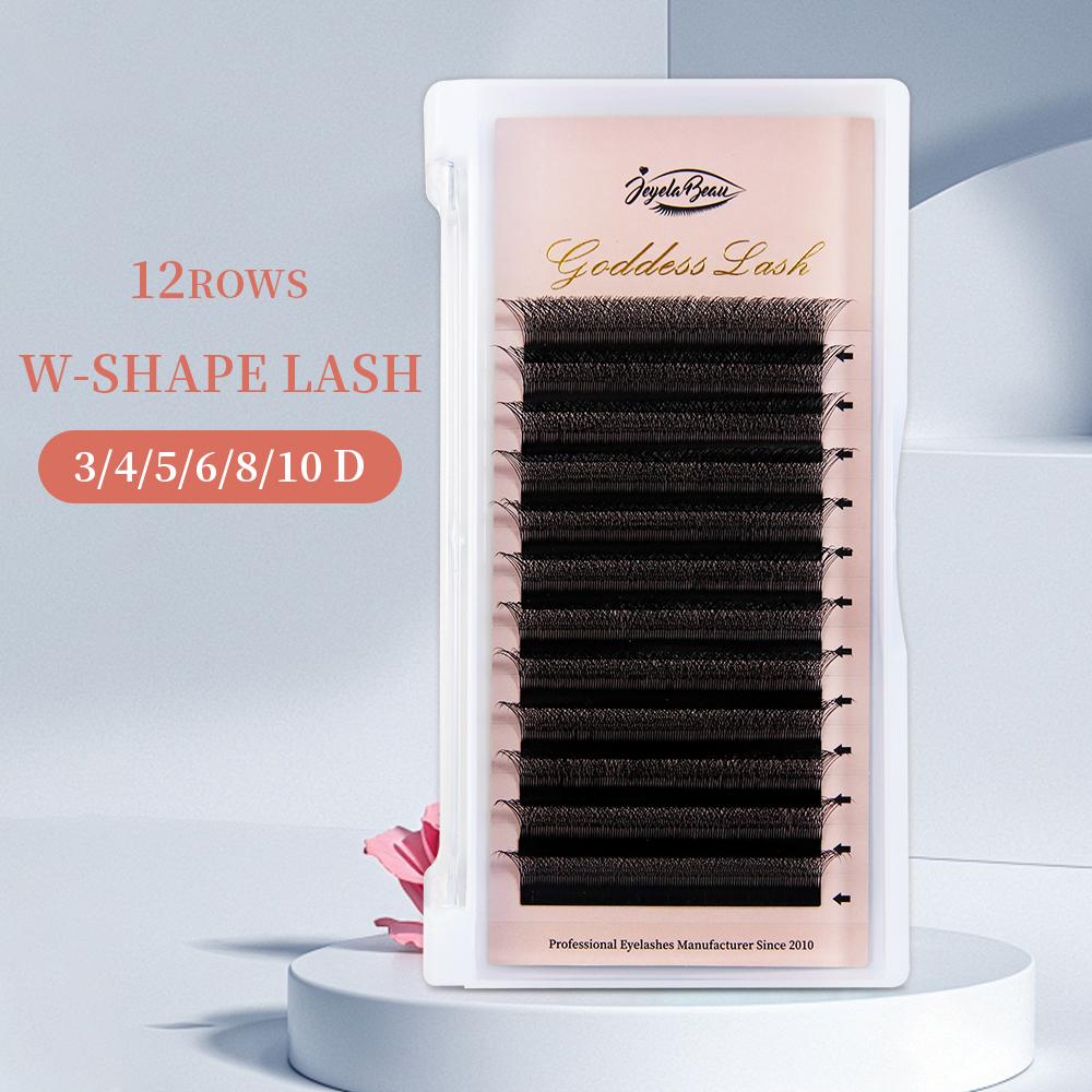 Goddess YY  W Shaped Lashes 2D 3D 4D 5D 6D 7D 8D Automatic Flowering Premade Fans Eyelashes Extensions Natural Individual Lashes