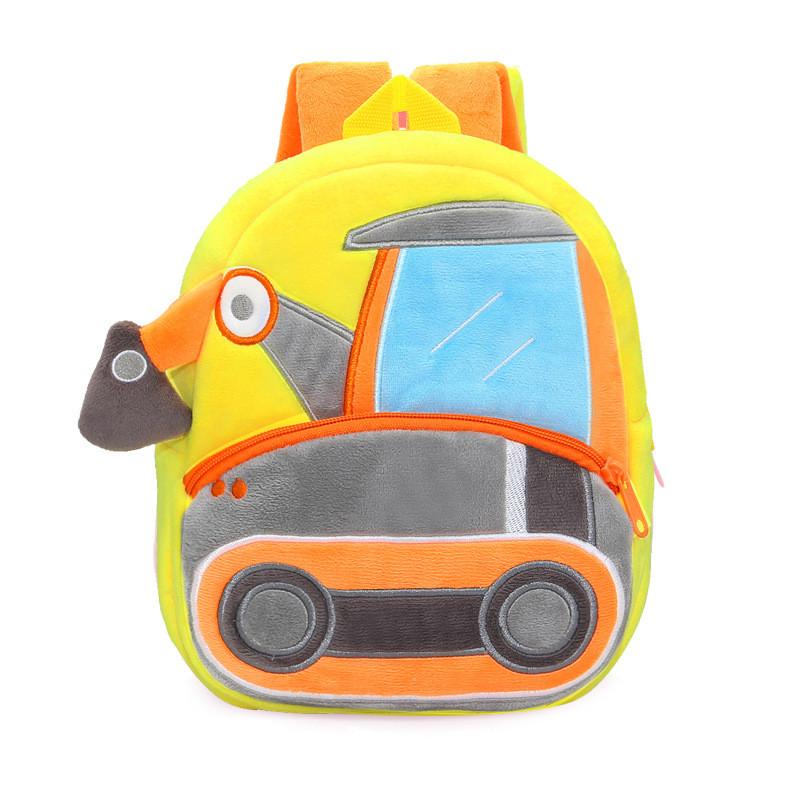 Engineering Vehicle Plush Kids Backpack With Breathable Design For Preschool Children Excavator