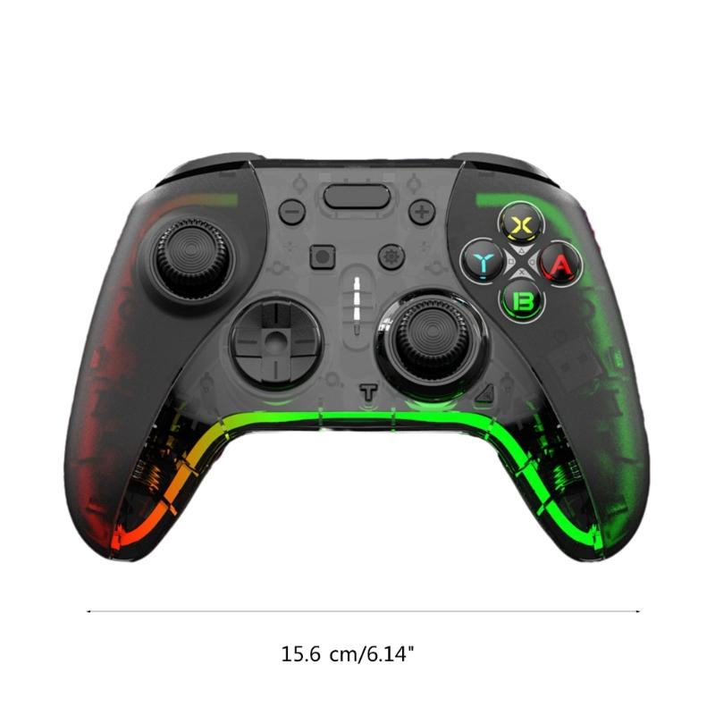 Gaming Controllers With Hall Triggers RGB LED Lights Remote Joystick Gamepad Accessories Bluetooth-compatible Controller