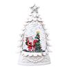 Christmas Snow Ball Lantern Lighted Santa And Christmas Tree Scene Glittering Water Snow Ball Decoration for Home Desktop Decor