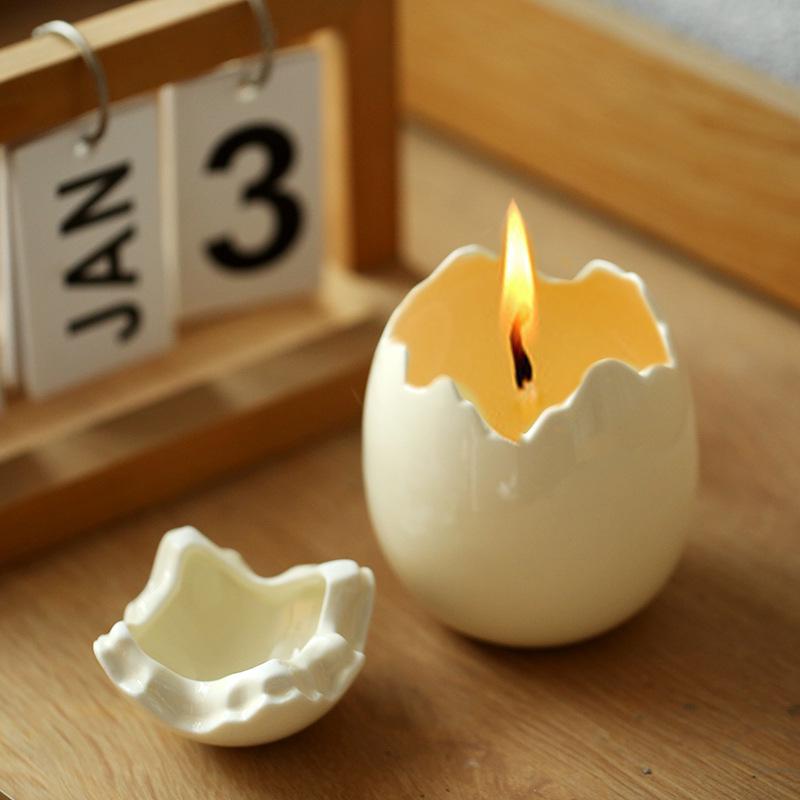 European Ceramic Egg-Shaped Scented Candle Holder: Birthday, Wedding Decoration, Creative Ornament