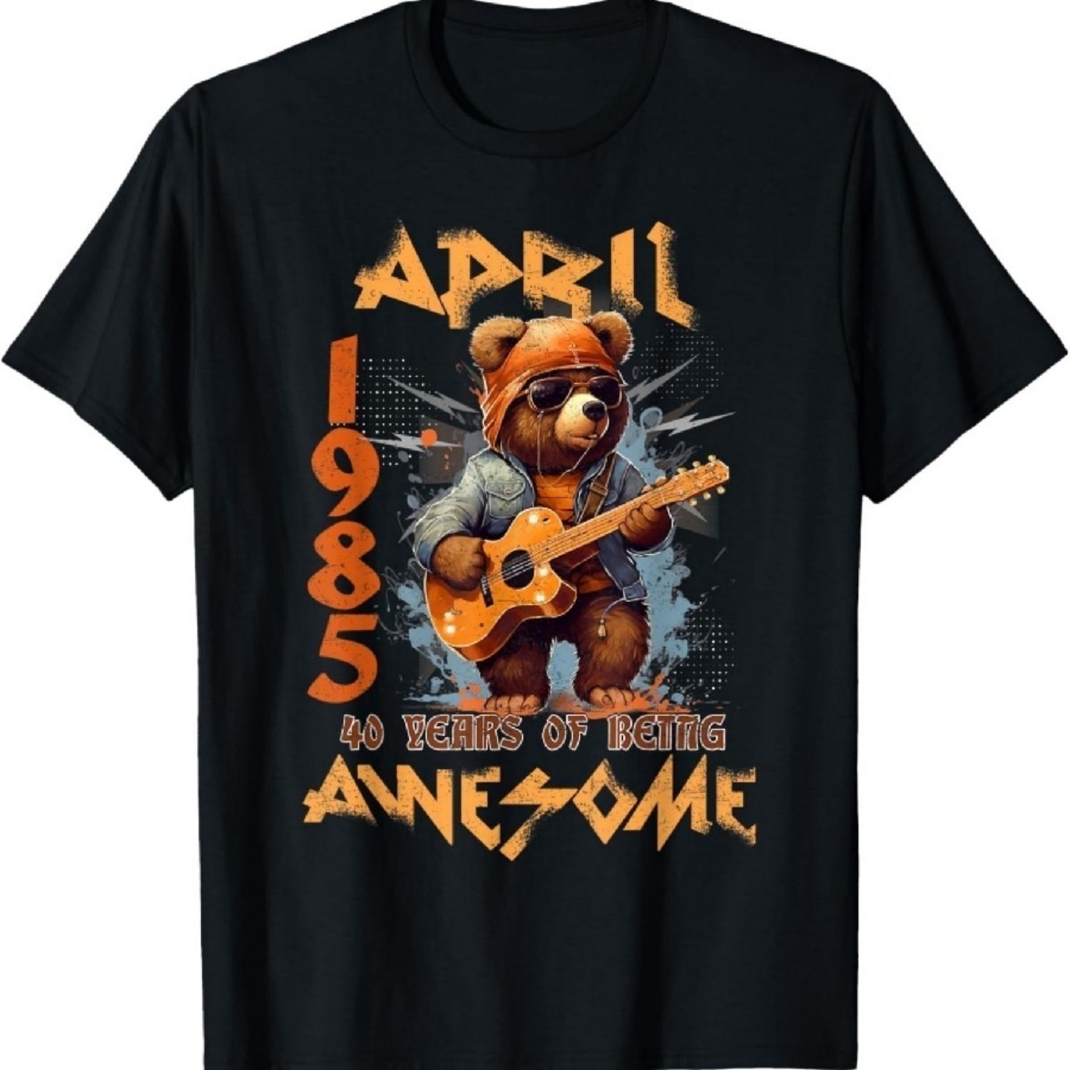 

40th Birthday Bear Real Legends April 1985 40 Years Old Mens T-Shirt XXXXXL різнокольоровий