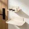 Multipurpose Folding Shelf Perfect For Small Space Foldable Wall Mounted Rack Phone Holder Bathroom Organizer