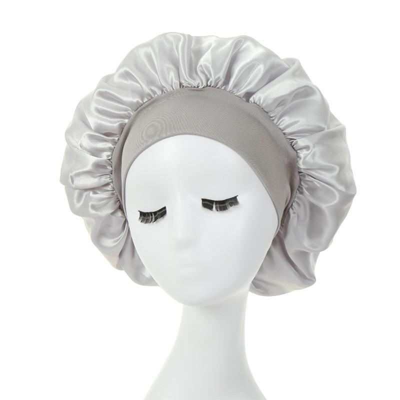 New Solid Satin Bonnet Sleep Hat Night Hair Care Shower Unisex Cap Styling Tool