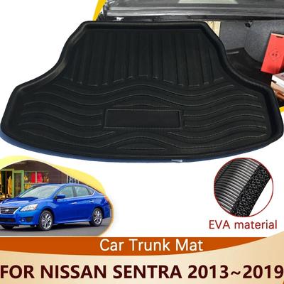 Rear Trunk Mat For Nissan Sentra Sylphy B17 2013~ 2017 2016 2015 Accessories Floor Tray Waterproof Liner Cargo Boot Carpet