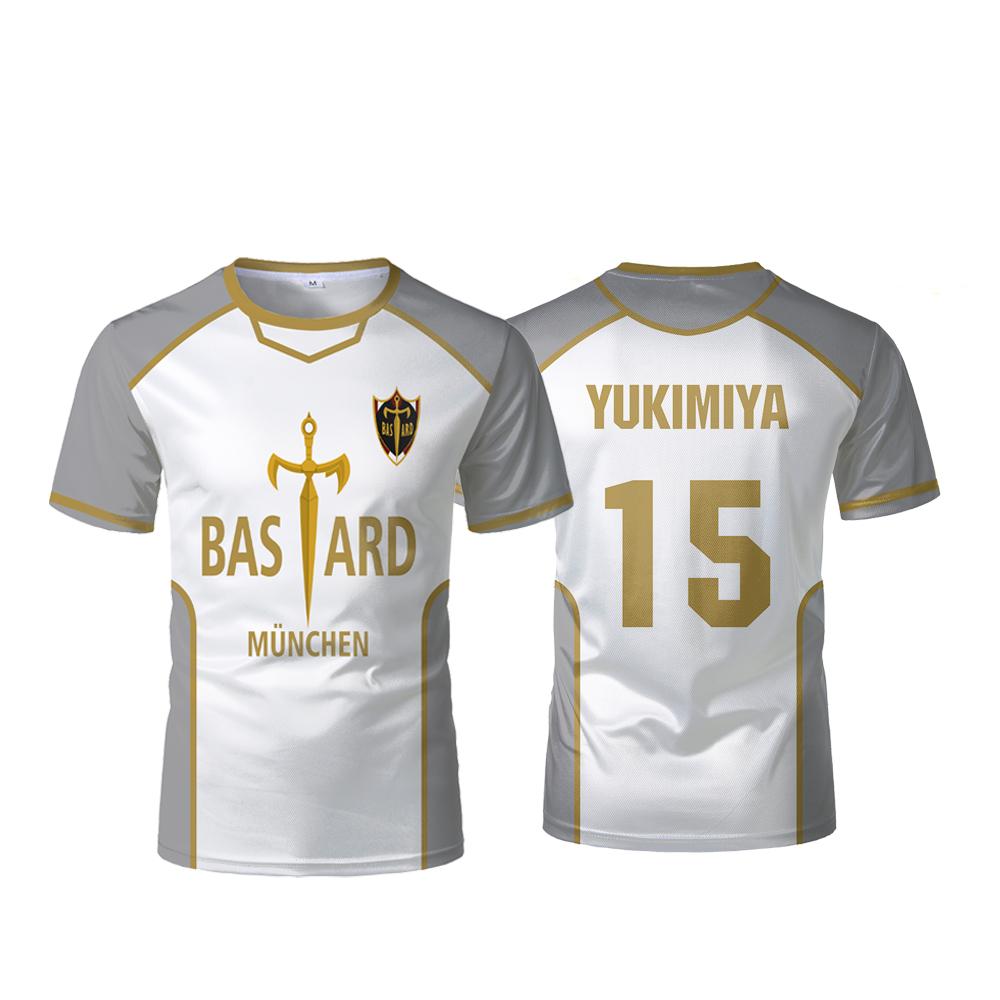2025 New Blue Lock Anime Bastard München Jersey  Men s Football T-shirt Kaiser 10 Isagi Cosplay Tops Munich Sports Boy Tees S
