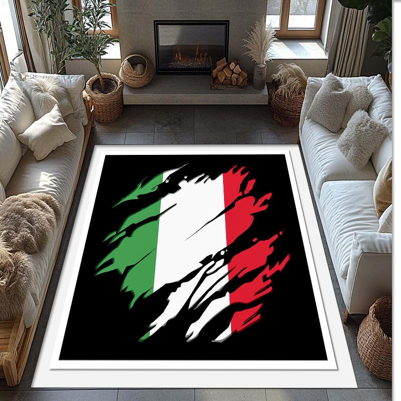Italy Printed Flannel Area Rug Non Slip Soft Polyester Floor Carpet Indoor Decor Mat for Bedroom Living Room Sofa
