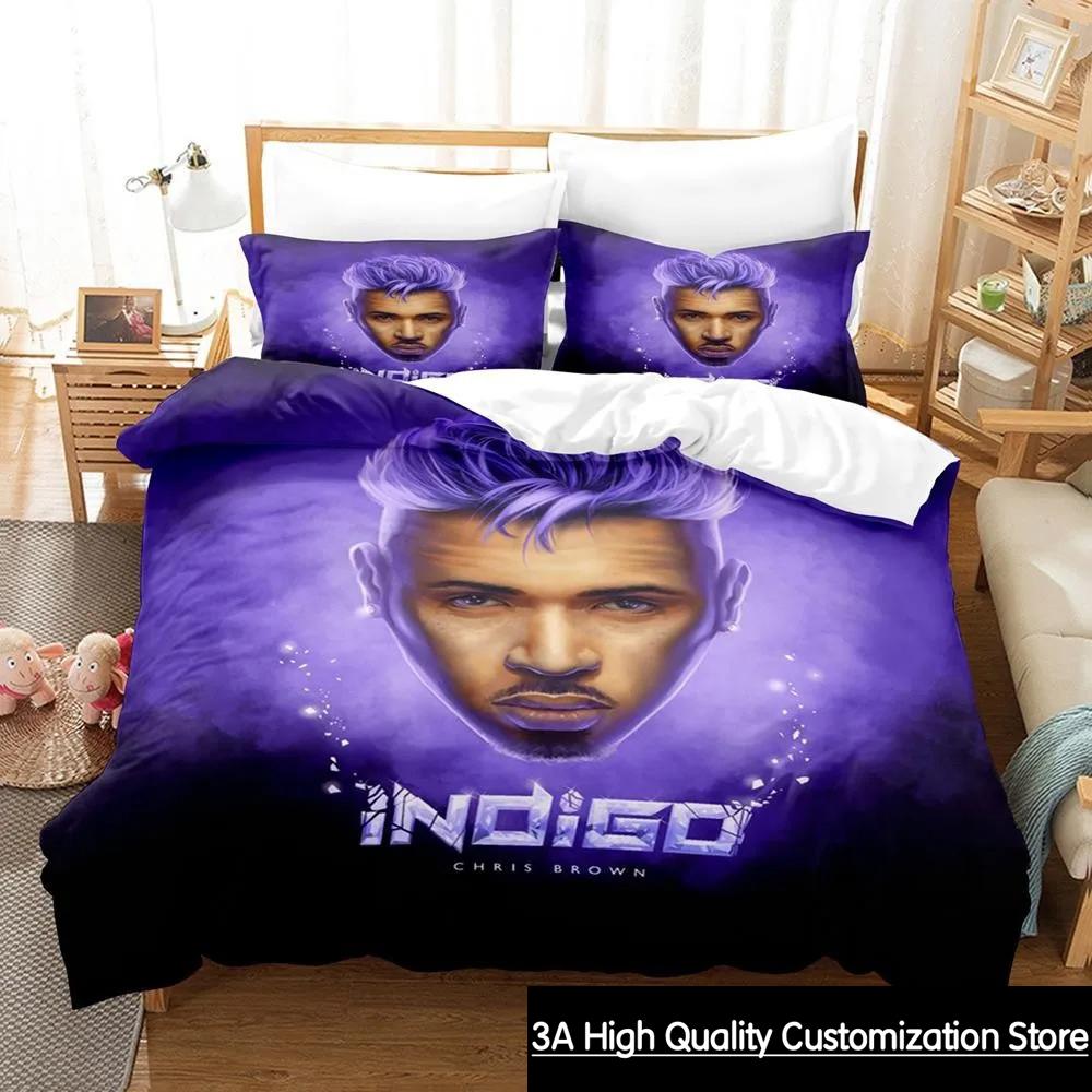 

Chris Brown Bedding Set Single Twin Full Queen King Size Bed Set Adult Boys Bedroom Duvetcover Sets 3D Anime Bed Sheet Set 135x200cm
