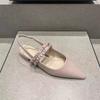 Small K Women's Shoes Fashionable and Comfortable Versatile Bag Head Flat Bottom Pointed Head Shallow Mouth Mary Jane Strap Sandals