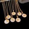 Simple Gold Zircon Letter Pendant Necklace For Women And Casual Wear