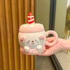 Send Girls Graduation Souvenir High-value Creative Cake Ceramic Mug with Lid Gift Souvenir
